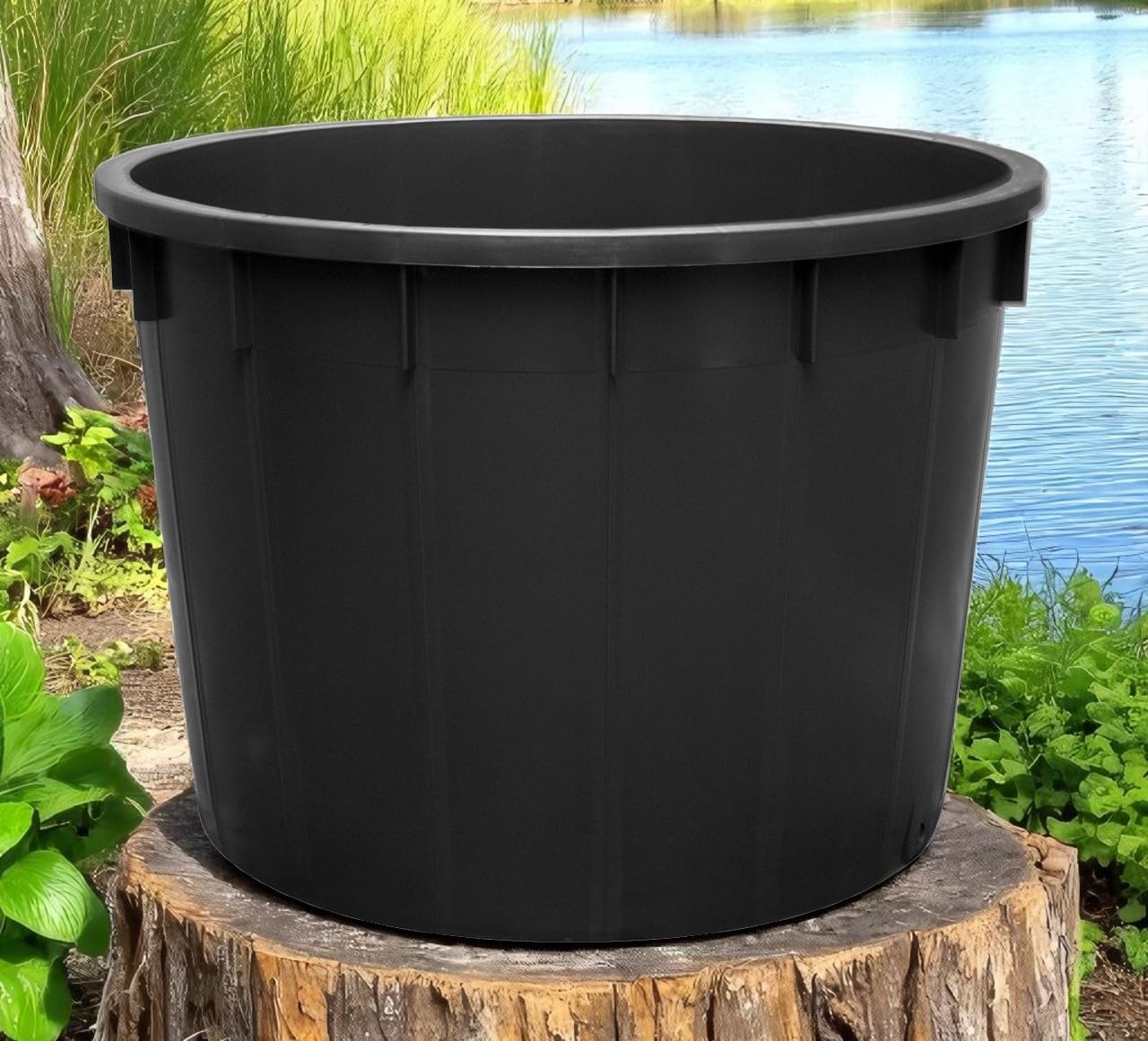 Mobil Plastic - Mastello in plastica 1000 litri nero | Contenitore industriale tondo per liquidi, uso agricolo e zootecnico