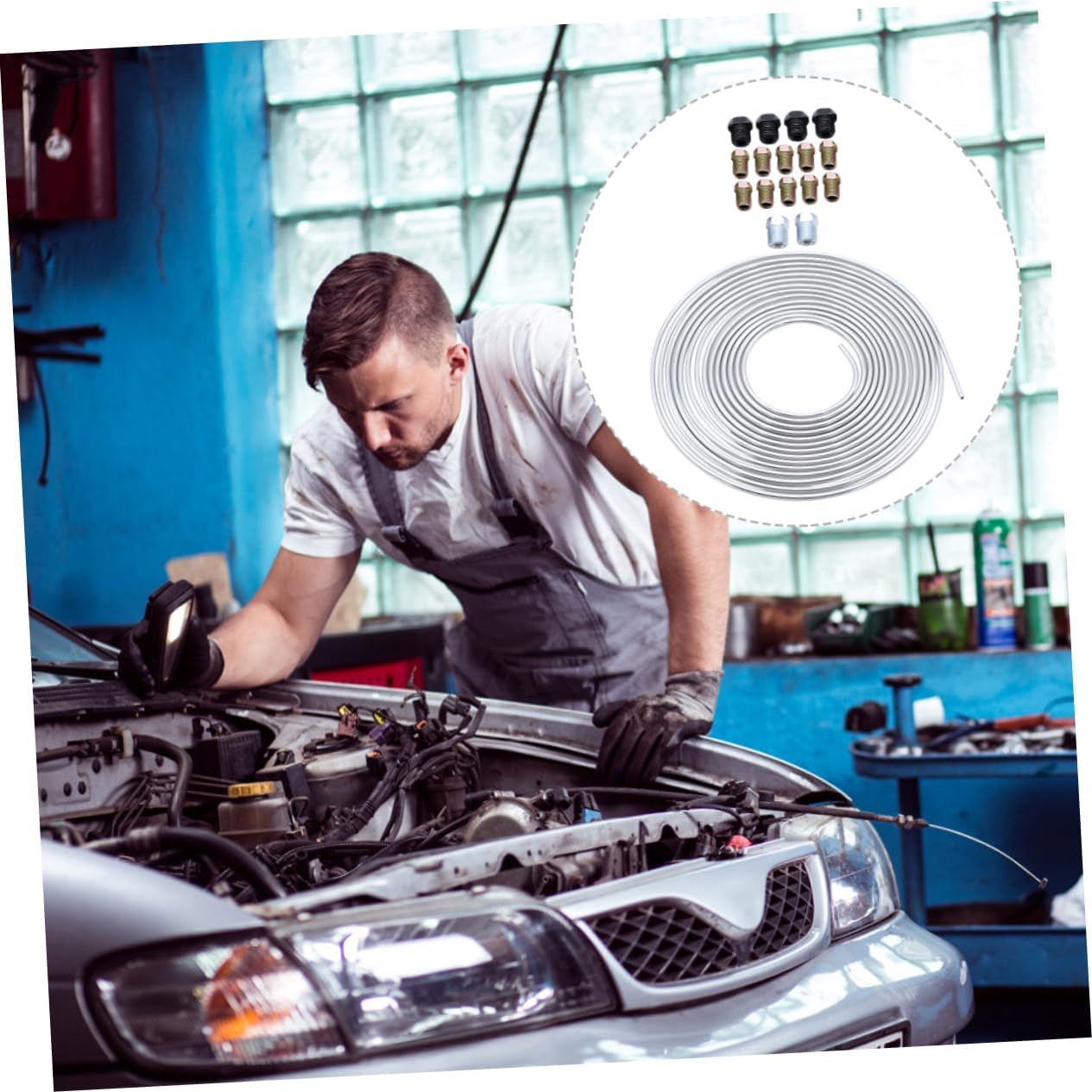 1set Car Brake Line Replacement Kit Od Brake Tube Coil Flexible and for Hydraulic Braking System Easy Installation Feet