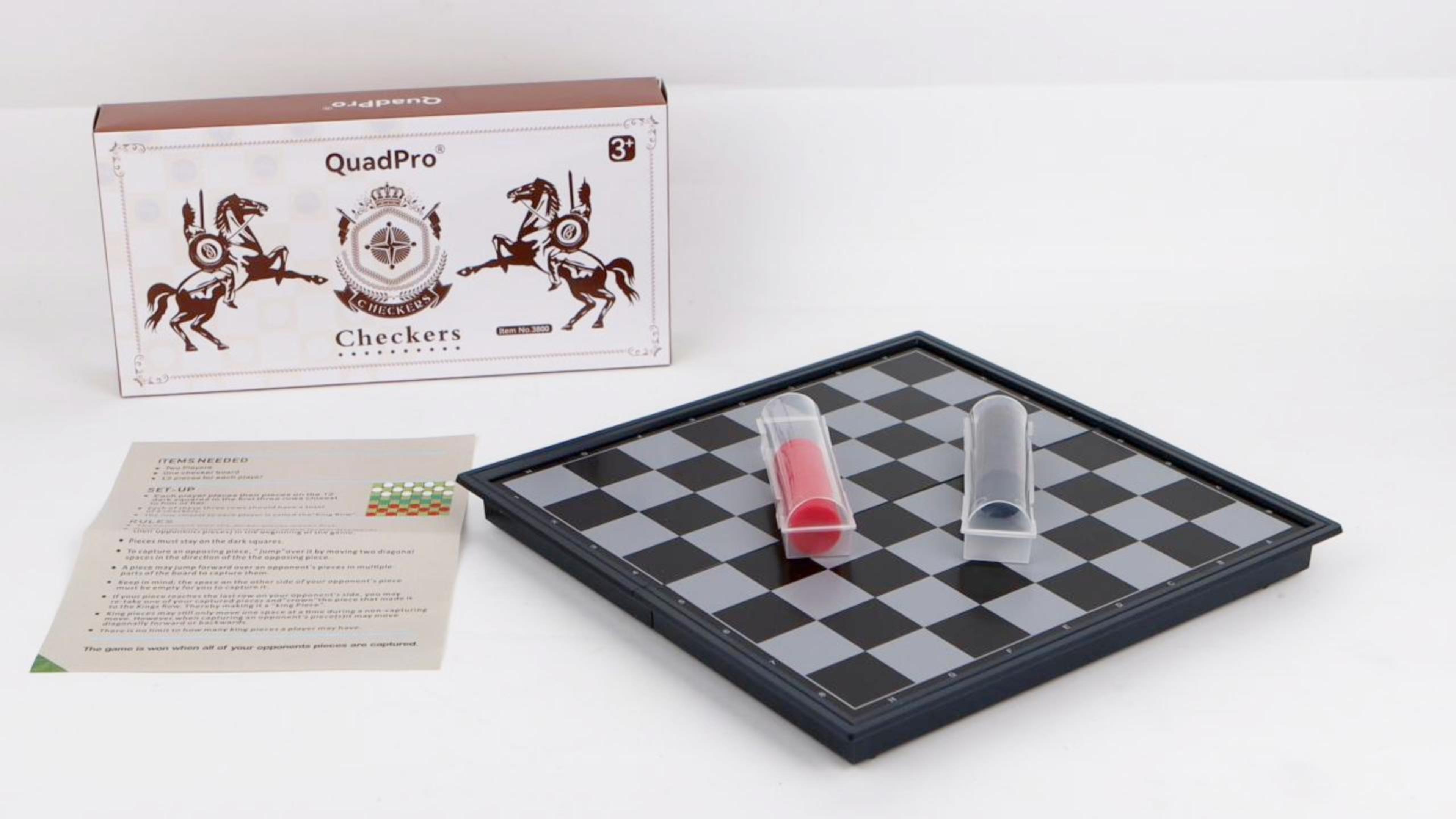 Amazon.com: QuadPro Magnetic Travel Checkers Board Game Set with