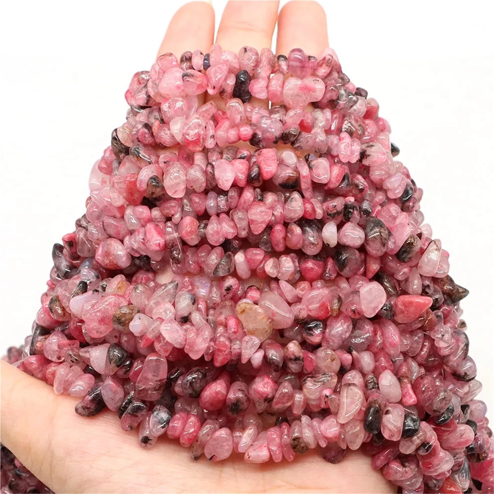 Perline di ghiaia irregolari Perline di cristallo FloatingBeads con ghiaia irregolare forata for la creazione gioielli fai da te, braccialetti e collane per fai da te(Color-19,20pcs(approx.16IN))