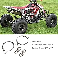 Vista 5 de Cable de elevación de remolque, 2 unidades, 3.3 ft 125542 304 acero inoxidable puerta cable para remolques gorila grúas RV