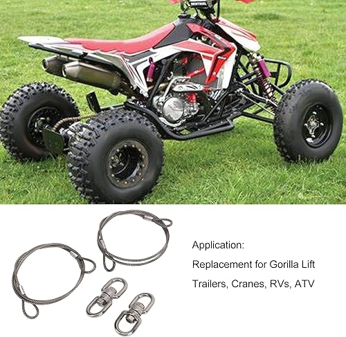 Miniatura 3 de Keenso 1 par de cables de puerta de remolque, 3.3 ft de cable de elevación de remolque 125542 304 de acero inoxidable 304 reemplazo para remolques