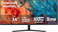 Samsung 34" ViewFinity S50GC Ultrawide QHD Monitor: 100Hz, AMD FreeSync, HDR10, Eye Care, PIP/PBP - LS34C50DGANXZA