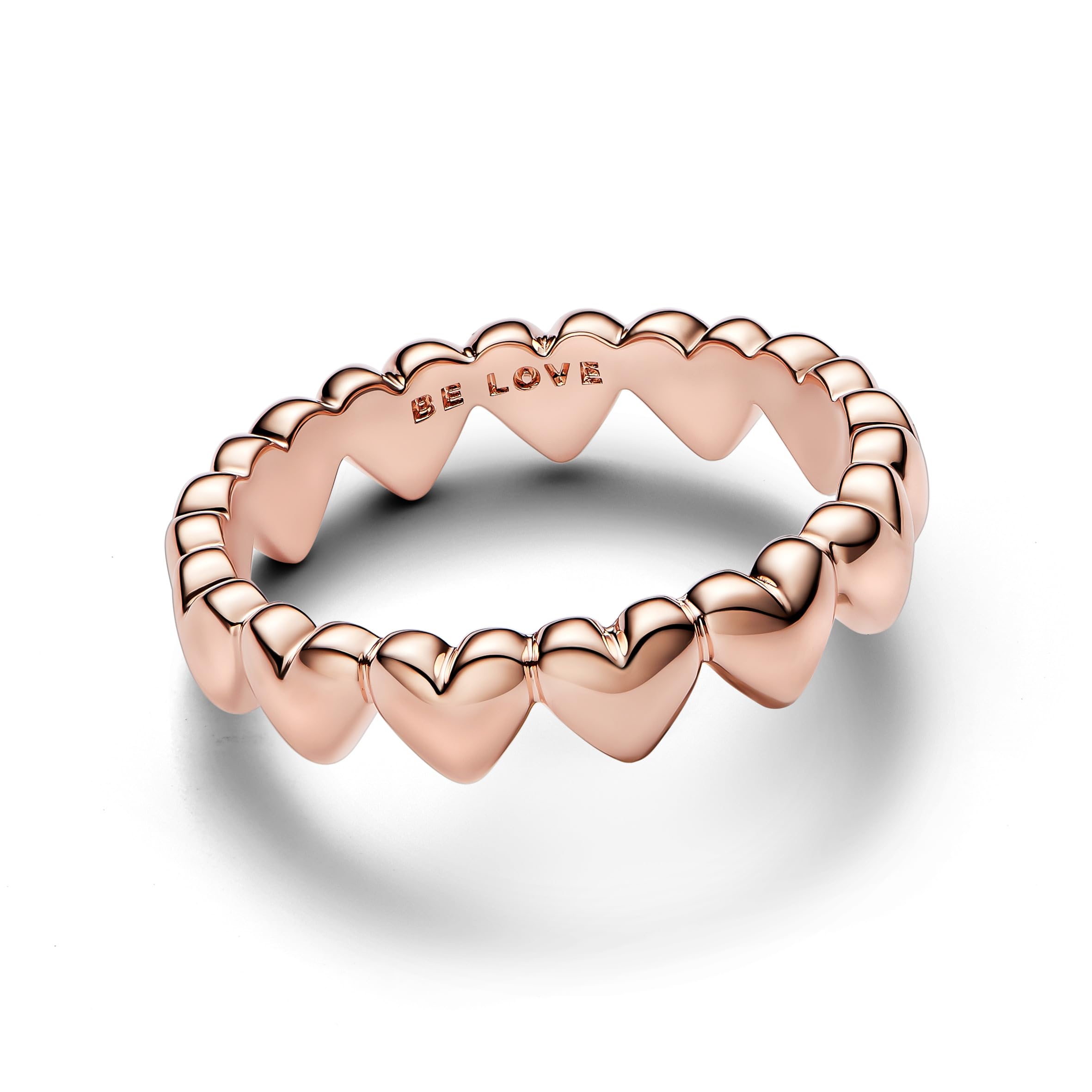 PANDORA Moments 183427C00-58 - Anello in argento sterling con lega di metallo placcato oro rosa, misura 58, Argento sterling, Nessuna pietra preziosa