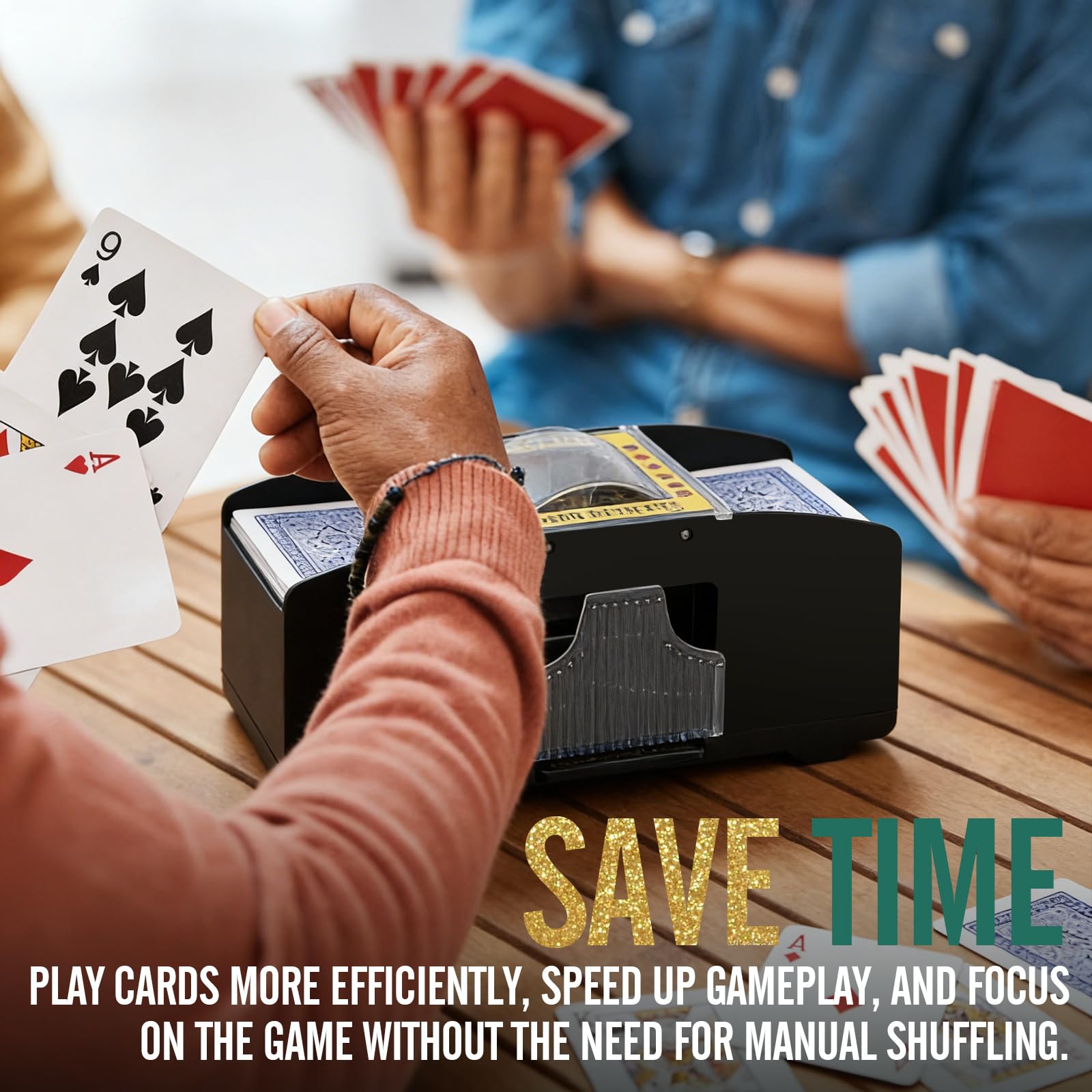 Barajador Automático de Cartas, Máquina Mezcladora de Cartas Eléctrica 2 Mazos para UNO, póquer, Texas Hold'em, Canasta, Blackjack