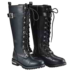 【EEUN】Lace-up long boots Amazon.com | Eusibb Blue Lace Up Knee High Boots for Women