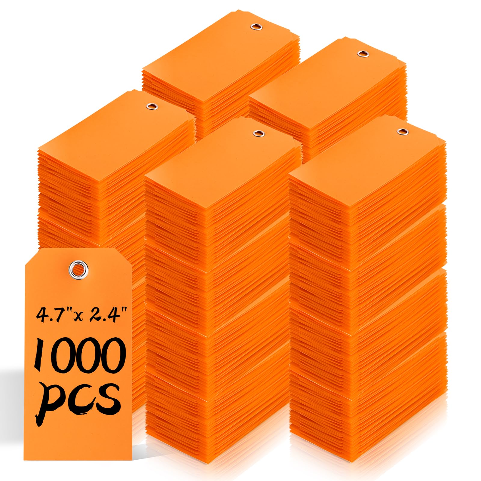 1000 etiquetas de plástico de 4 3/4 x 2 3/8 pulgadas, etiquetas de etiquetado, etiquetas colgantes impermeables con agujero de refuerzo, trabillas para etiquetas de equipaje para equipos de piezas de