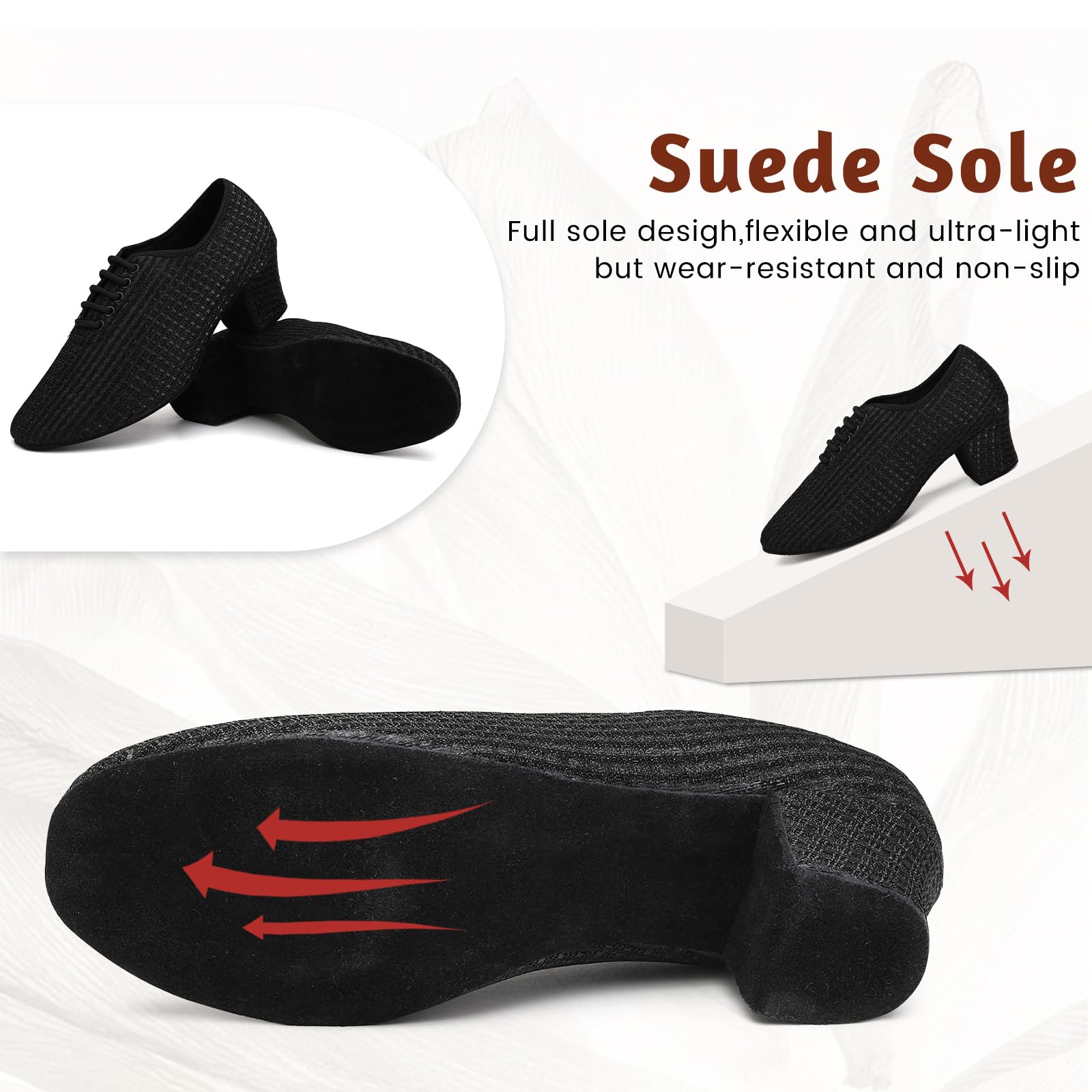Zapatos de Baile Latino Mujer Cerrados con Cordones Zapatos de Baile de salón Zapatos Práctica Baile Mujer de Salón Salsa Tango,LHD-301