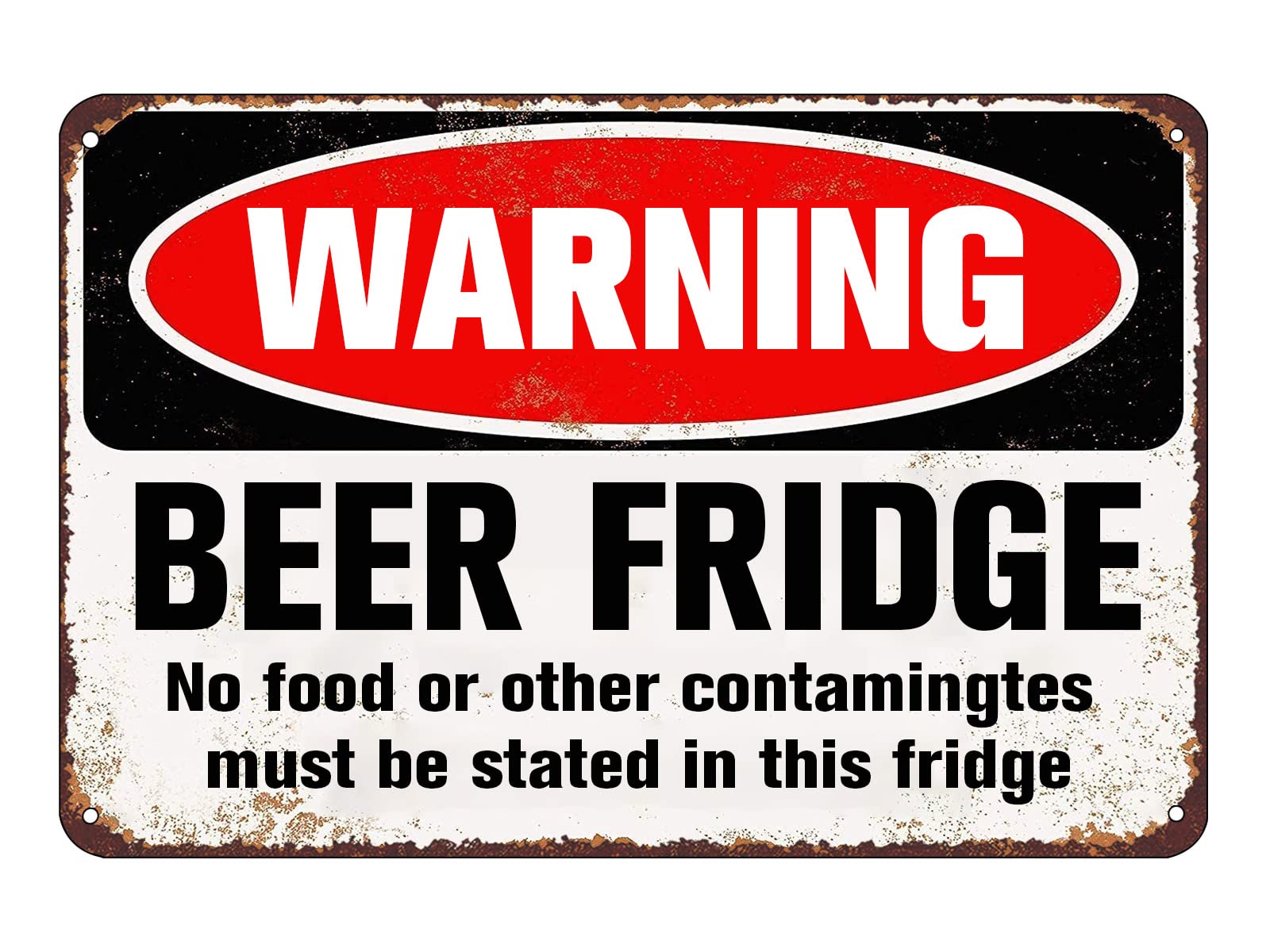Sitrmgh Sign Warning Beer Fridge Durable Metal Tin Funny Bar Or Man Cave Decorative Vintage 8X12 Inch