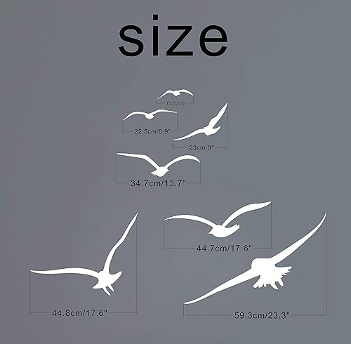 Miniatura 5 de Calcomanías de pared de pájaros voladores, calcomanías de vinilo para dormitorio, guardería, oficina, habitación de los niños, dormitorio, sala de
