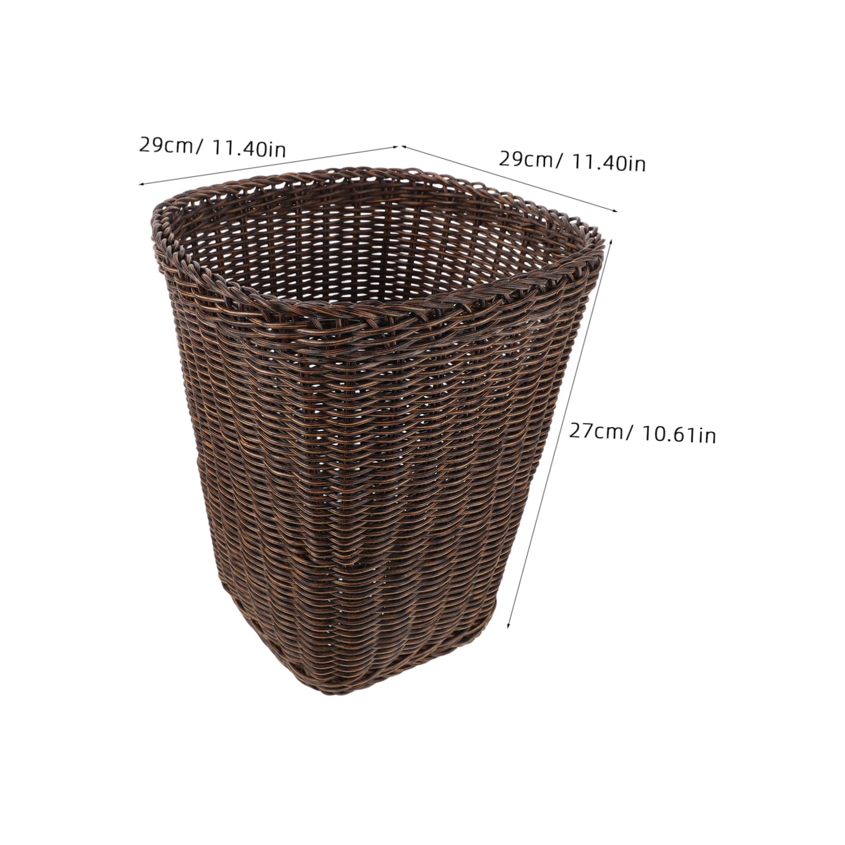 DECHOUS Cestino per Rifiuti da Scrivania in Rattan Sintetico, Cestino Piccolo Vintage per Carta Straccia, Contenitore per Rifiuti da Ufficio e Casa Design Compatto e Facile da Pulire