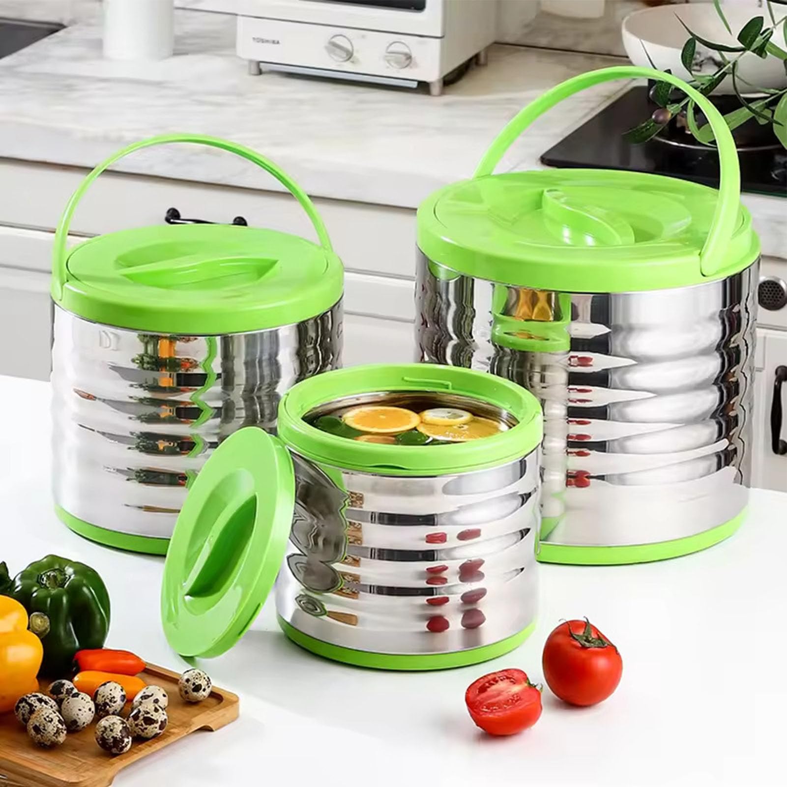 banapoy Ensemble Pots Alimentaires Isolés 3Pcs, Double Couche