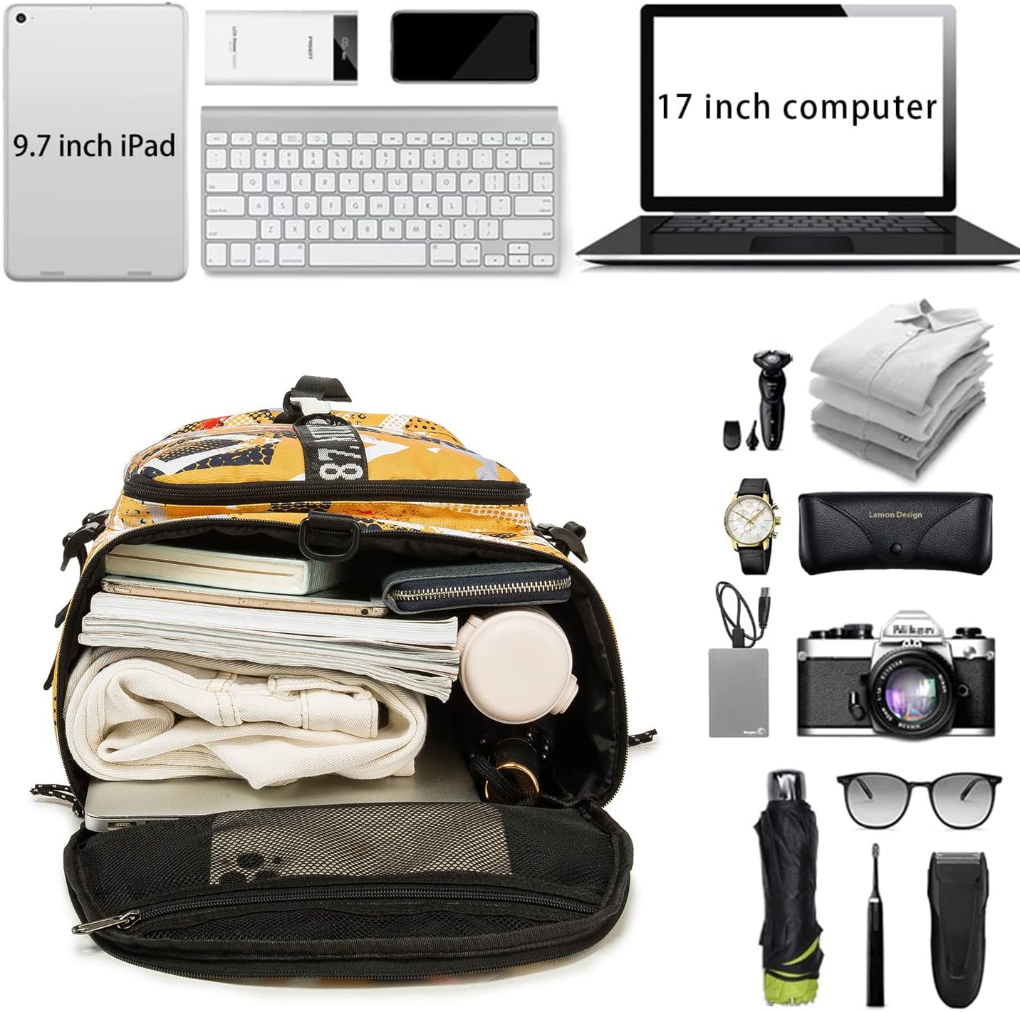 Gym Duffle Bag Waterproof black Laptop Backpack Suitable for Hiking, Fishing, Travel 40L Large Capacity Trendy Cool Lightweight Backpack for Men and Women - Image 4