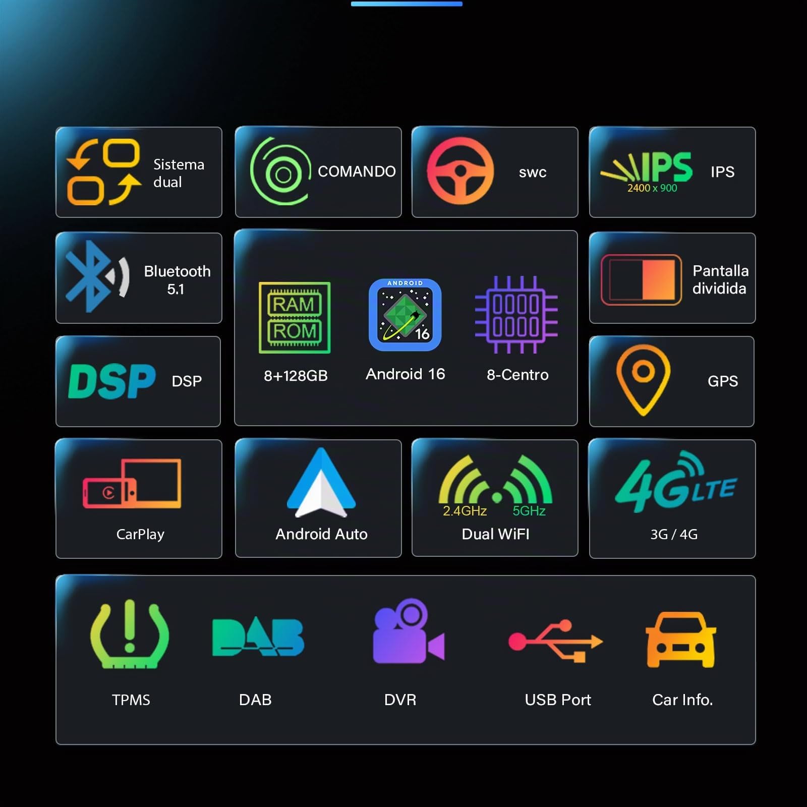 12,3 Pulgadas Qualcomm 8-núcleo 8GB+128GB Android 16 Radio Coche Bluetooth para Mercedes Clase A W176 GLA X156 CLA C117 NTG 4.5/4.7 Soporta GPS Navegador CarPlay Android Auto Dab+ WiFi 4G DSP Canbus