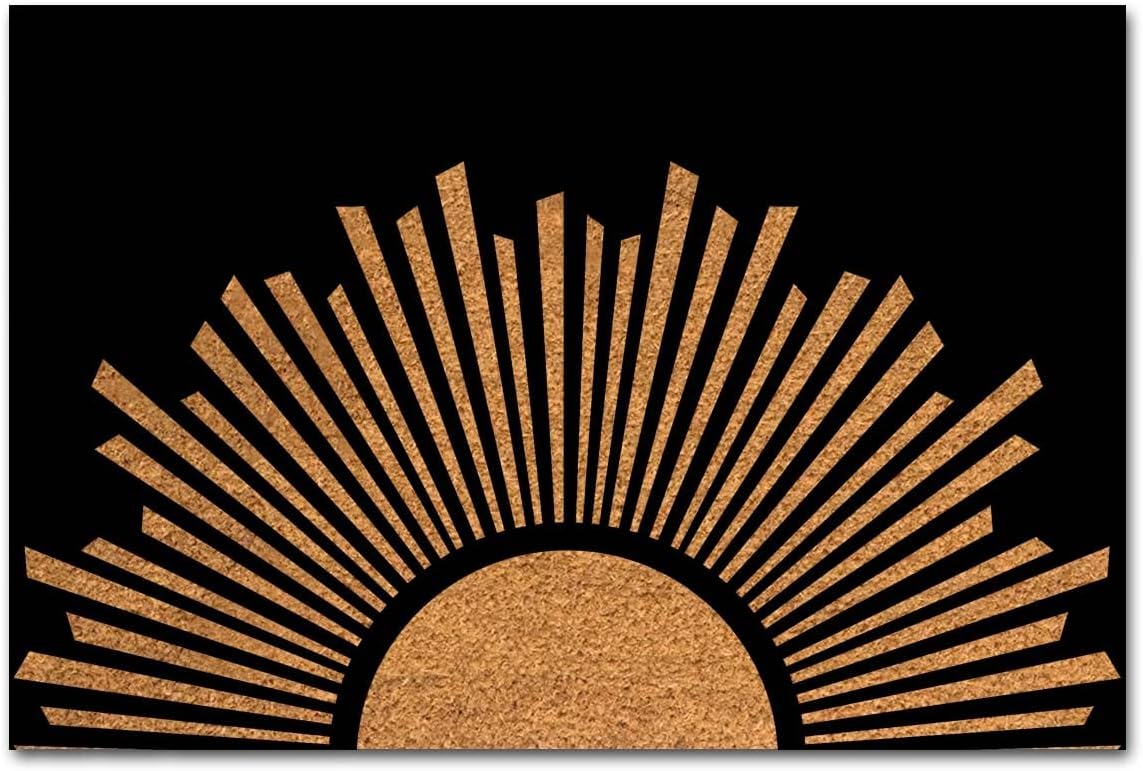 Funny Coir Doormat - Sunrise to Sunset Welcome Mat for Front Porch & Patio - Personalized Heavy-Duty Non-Slip Outdoor Coir Rug, 23.6x15.7 inch