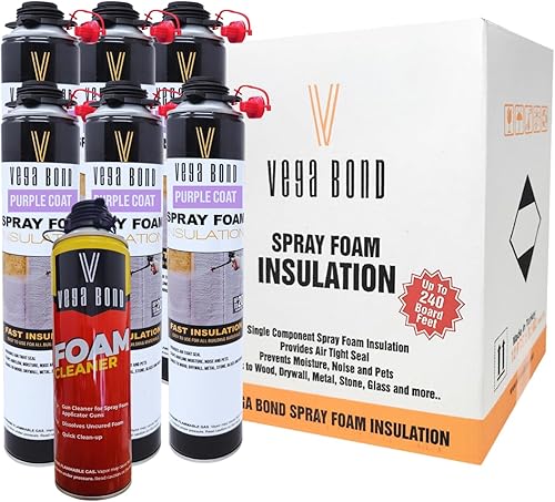 Vega Bond Purplecoat - Espuma en aerosol de aislamiento de celda cerrada de un solo componente premium, autoexpansible, 29 onzas, aerosol acústico,