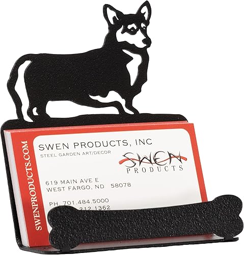 Miniatura 1 de SWEN Products WELSH CORGI (PEMBROKE) Tarjetero de acero, Negro -, Moderno