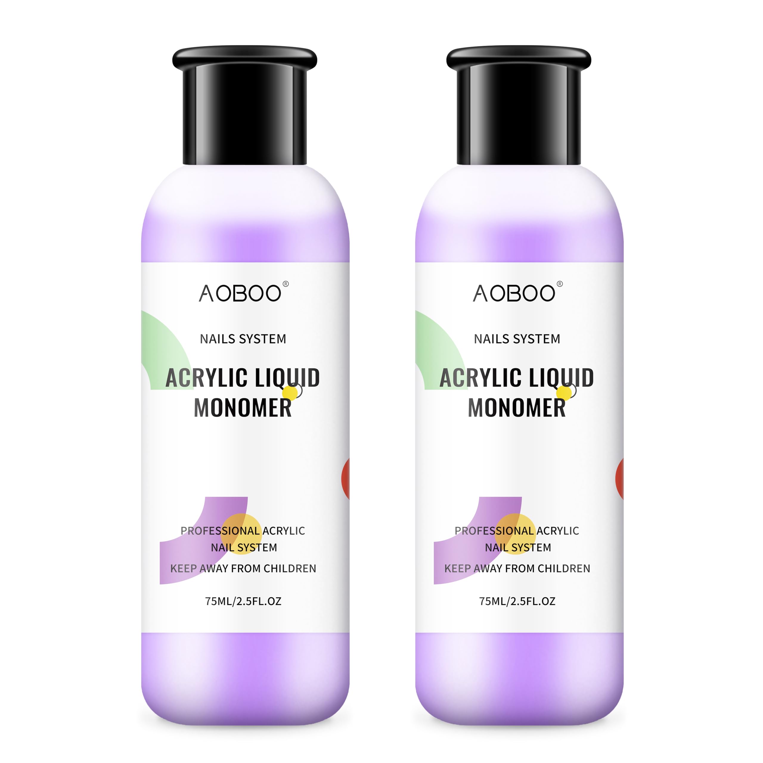 150ml/5fl.oz Acrylic Monomer Acrylic Nail Liquid, Acrylic Liquid Liquid Monomer for Acrylic Powder Nail Builder Manicure for Professional and Beginner （75mlx2pcs