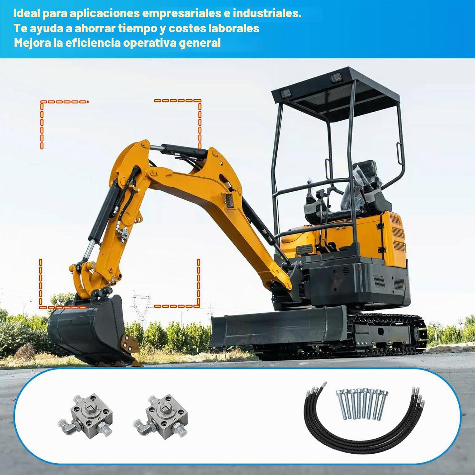 Válvulas Desviadoras de Tres Vías para Miniexcavadoras Chinas de 1 a 2 toneladas, Válvulas Desviadoras Hidráulicas Accesorios para Miniexcavadoras con Mangueras Flexibles de 31