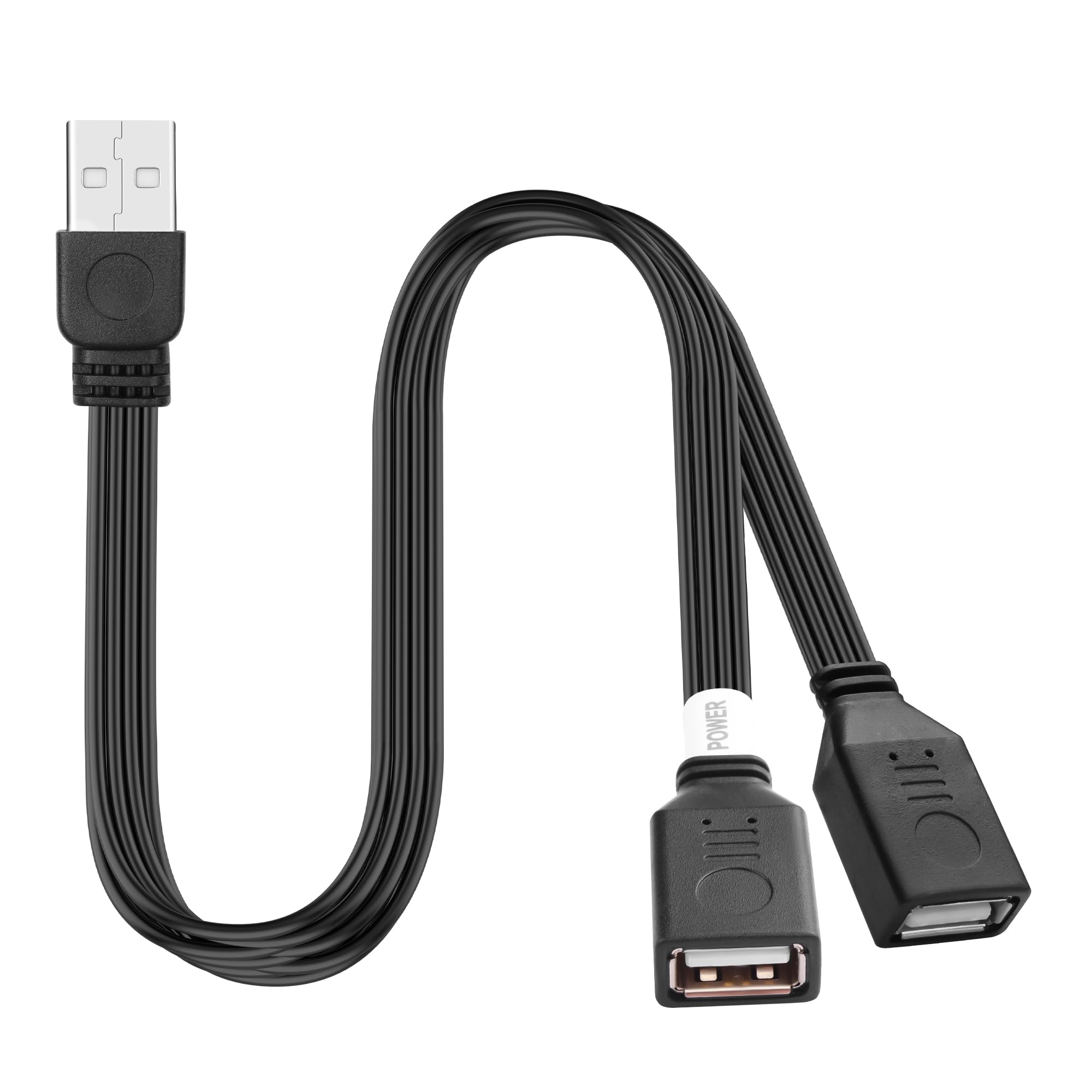 USB 2.0 A Mâle Vers 2 Doubles USB Femelles Jack Y Splitter Hub Power Cord Extension Cable USB Splitter, USB Charging Cable, For Laptop / Car / Data Transfer / Charging, Etc