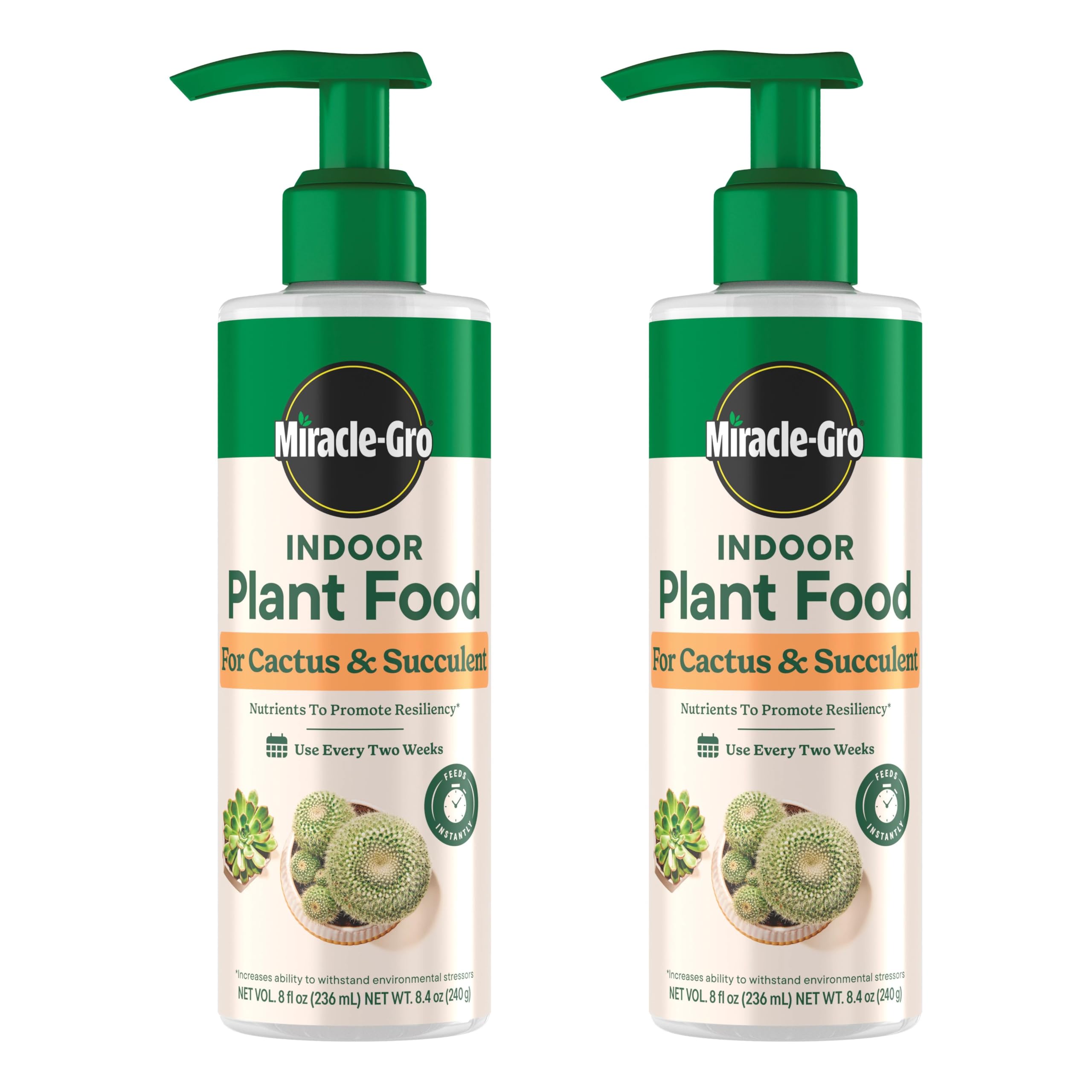 Miracle-Gro Indoor Plant Food for Cactus & Succulent, 8 fl. oz. (2-Pack)