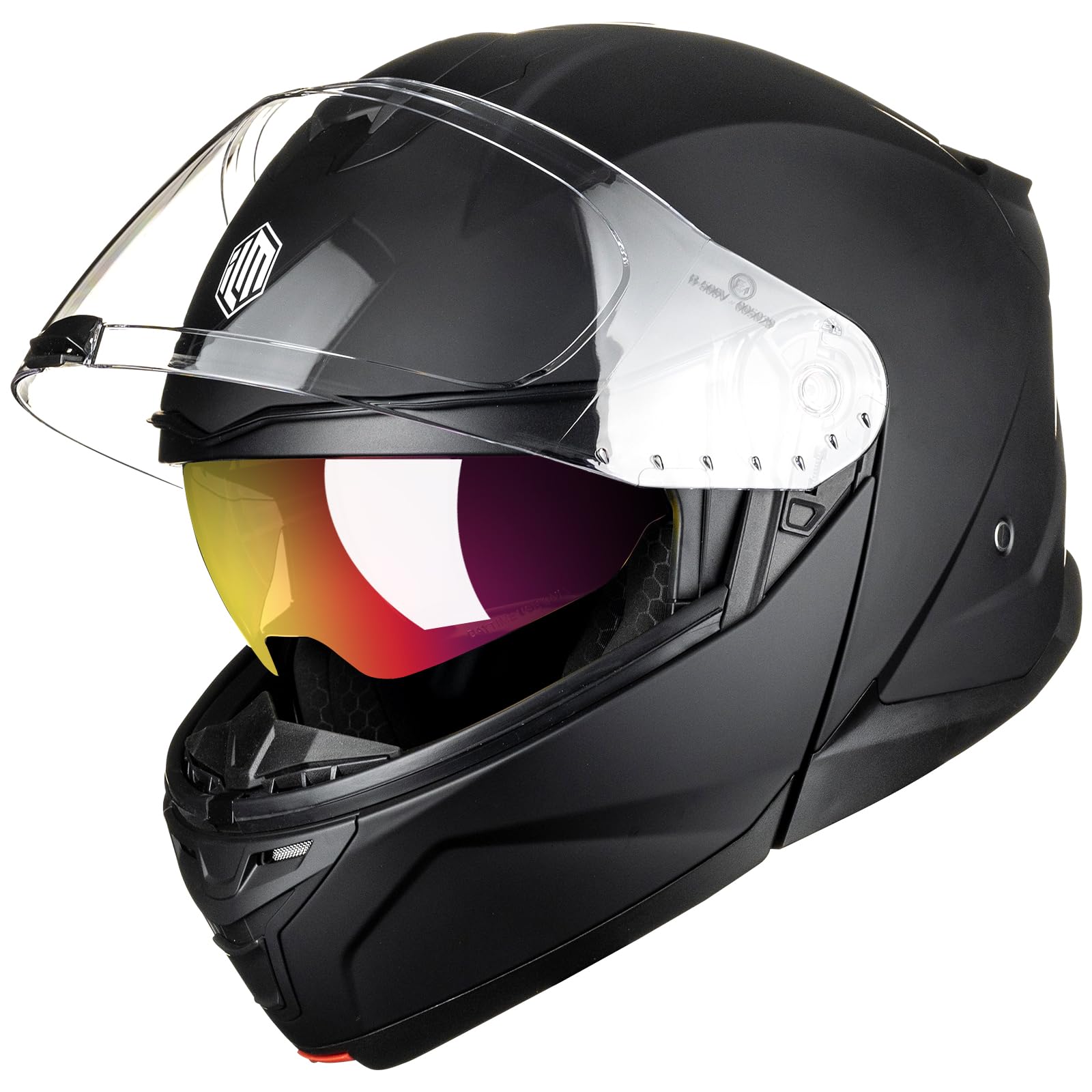 ILM Klapphelm Motorradhelm Integralhelm Herren Damen Modular Full Face Flip Up ECE22.06 DOT Motorrad Street Racing Modell B-711