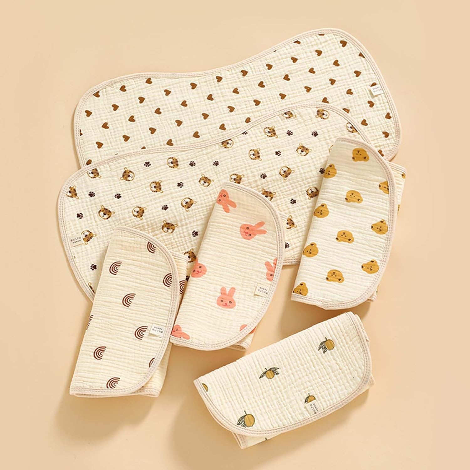 Cotton Baby Burp Cloths Soft Absorbent Washcloth Newborn Towel Milk Spit Up Rag for Girls and Boys