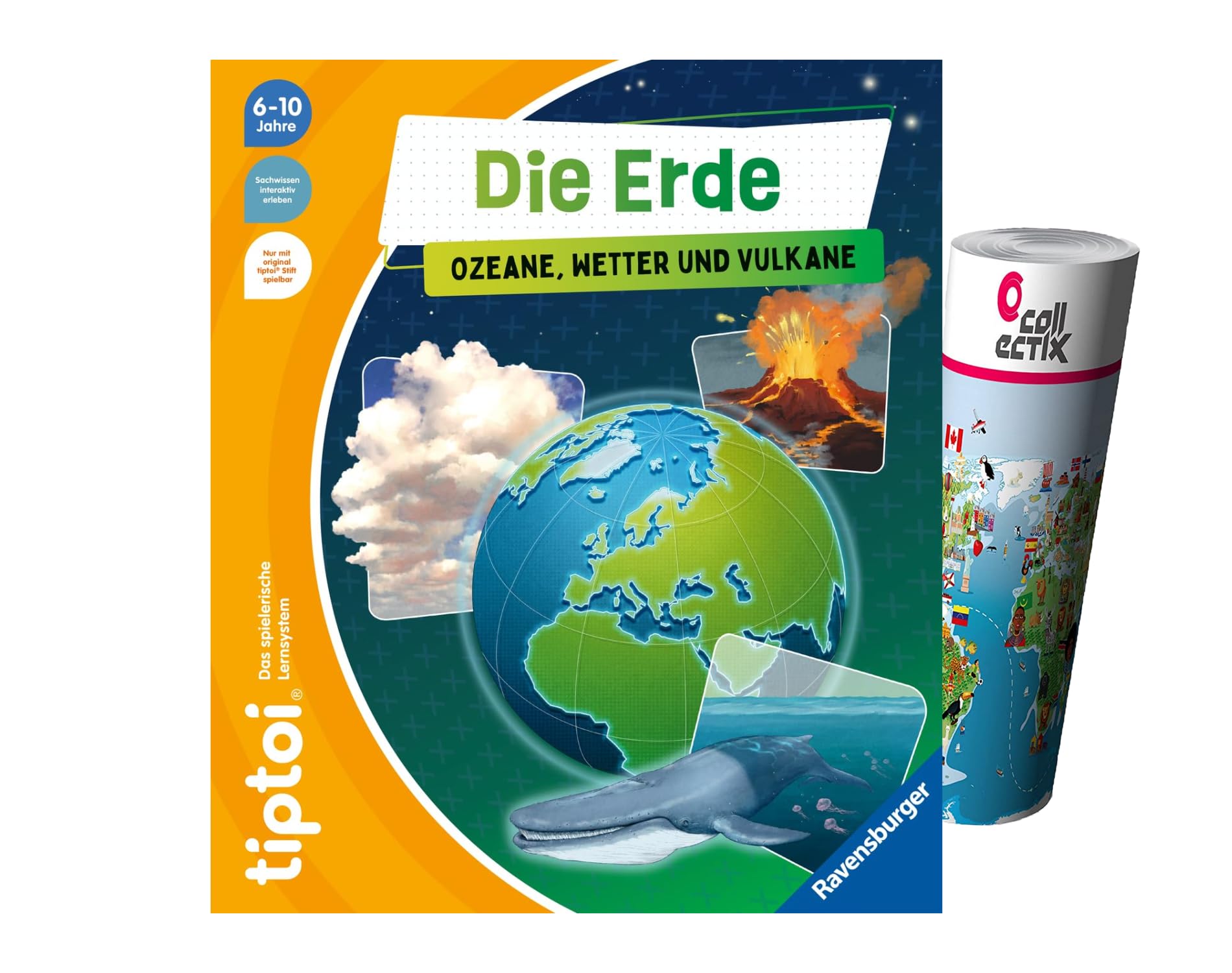 Ravensburger tiptoi Kinder Sachbuch 4-7 Jahre | Die Erde: Ozeane, Wetter und Vulkane + Weltkarte
