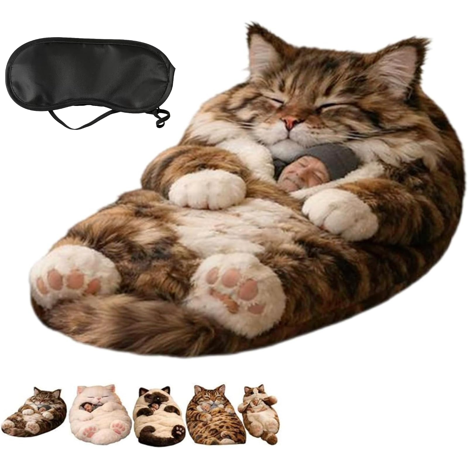 2026 Katzenschlafsack Für Menschen, Entzückender Katzen Schlafsack In Umschlagform, Waschbarer Katzen Schlafsack Erwachsene, Warme Deckenschlafsack, Cat Sleeping Bag Für Camping, Reisen, Zuhause