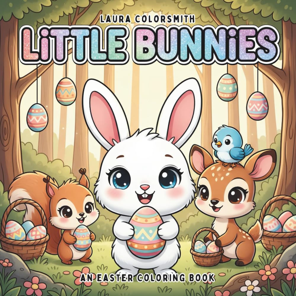 Little Bunnies - An Easter Coloring Book: Fun and Easy Easter Coloring Pages with Cute Bunnies for Kids (Coloring Book for Easter)