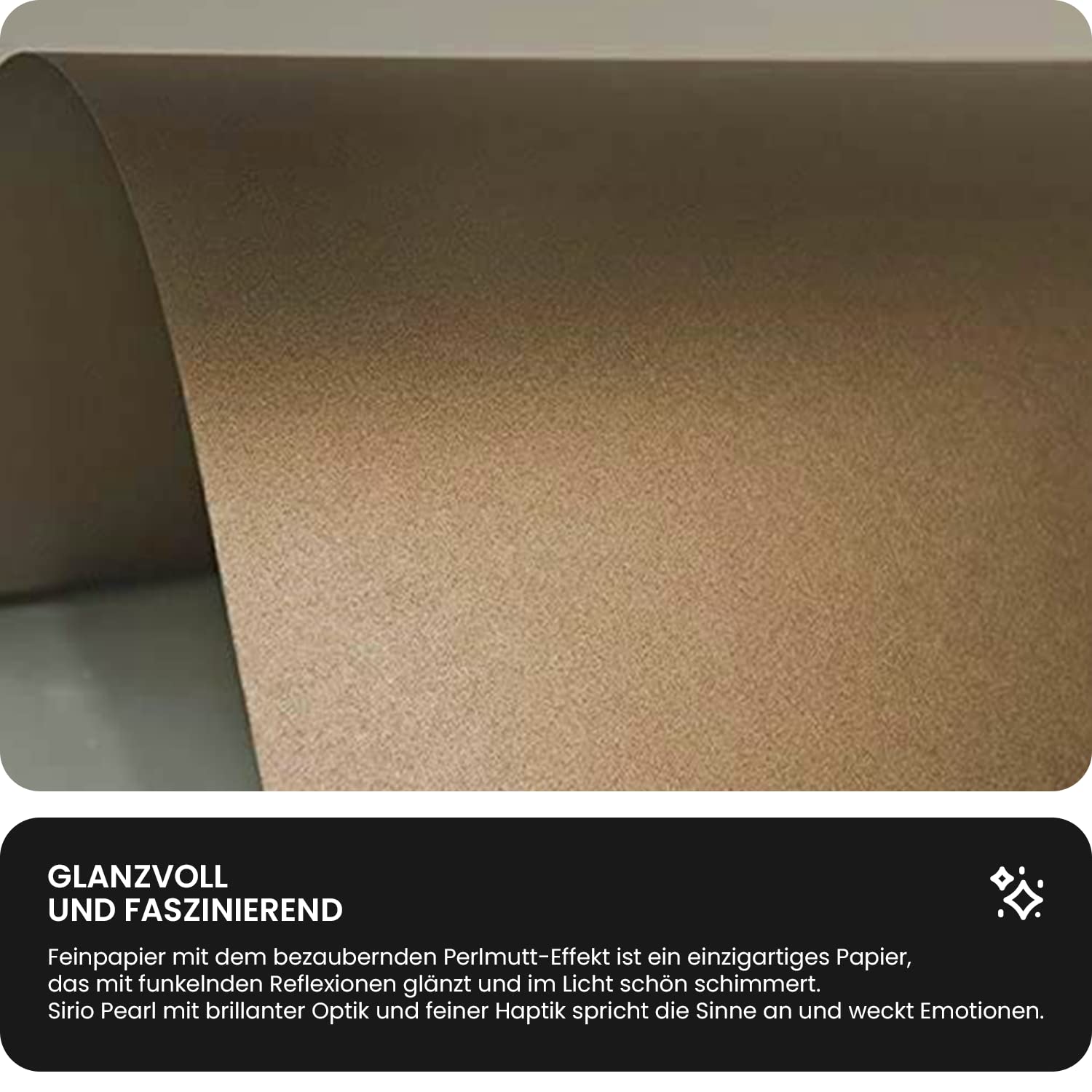 Netuno 100 hojas cartulina nacarada marrón A4 210x297mm para scrapbooking | 230g Sirio Pearl Fusion Bronze · efecto nacarado elegante · ideal para invitaciones · acabado premium brillante