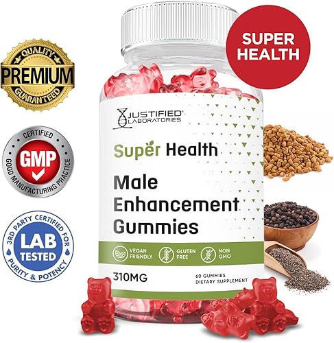 Miniatura 2 de Justified Laboratories (5 unidades) Super Health - Gomitas de mejora masculina de 310 mg veganas, sin OMG, 300 gomitas