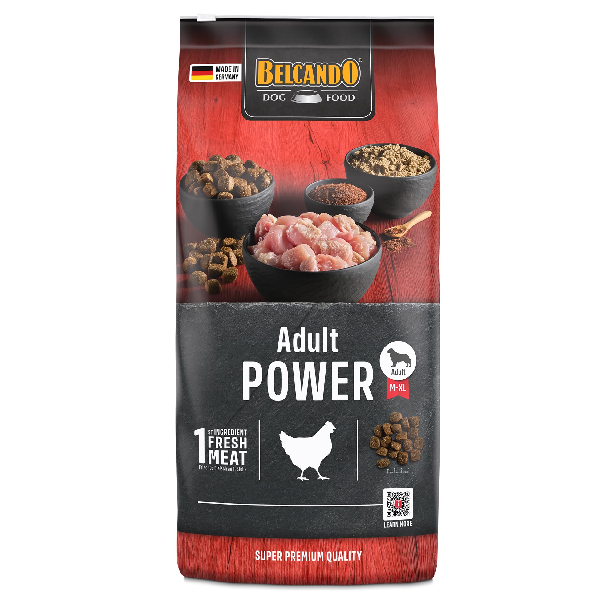BELCANDO Adult Power [12,​5 kg] | Croquettes Riches en énergie pour Chiens passionnés, Sportifs & chiennes d'élevage | Aliment Complet et Savoureux dès 1 an