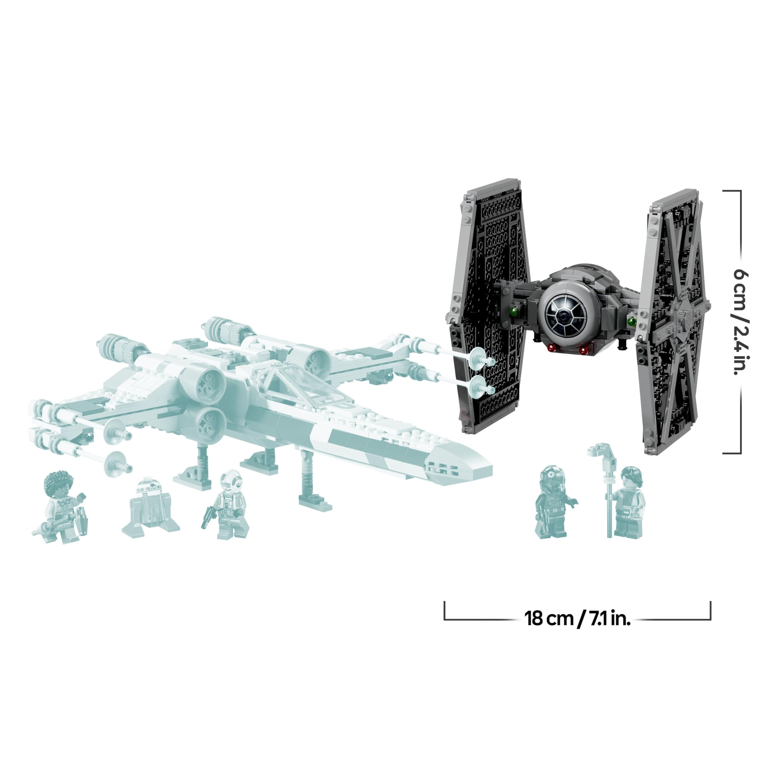 LEGO Star Wars 75393 TIE Fighter et X-Wing à Combiner - Jeu de Construction avec 2 Vaisseaux Spaciaux - 4 Minifigurines & Figurine de Droïde - Cadeau Original pour Garçon dès 9 Ans & Fans