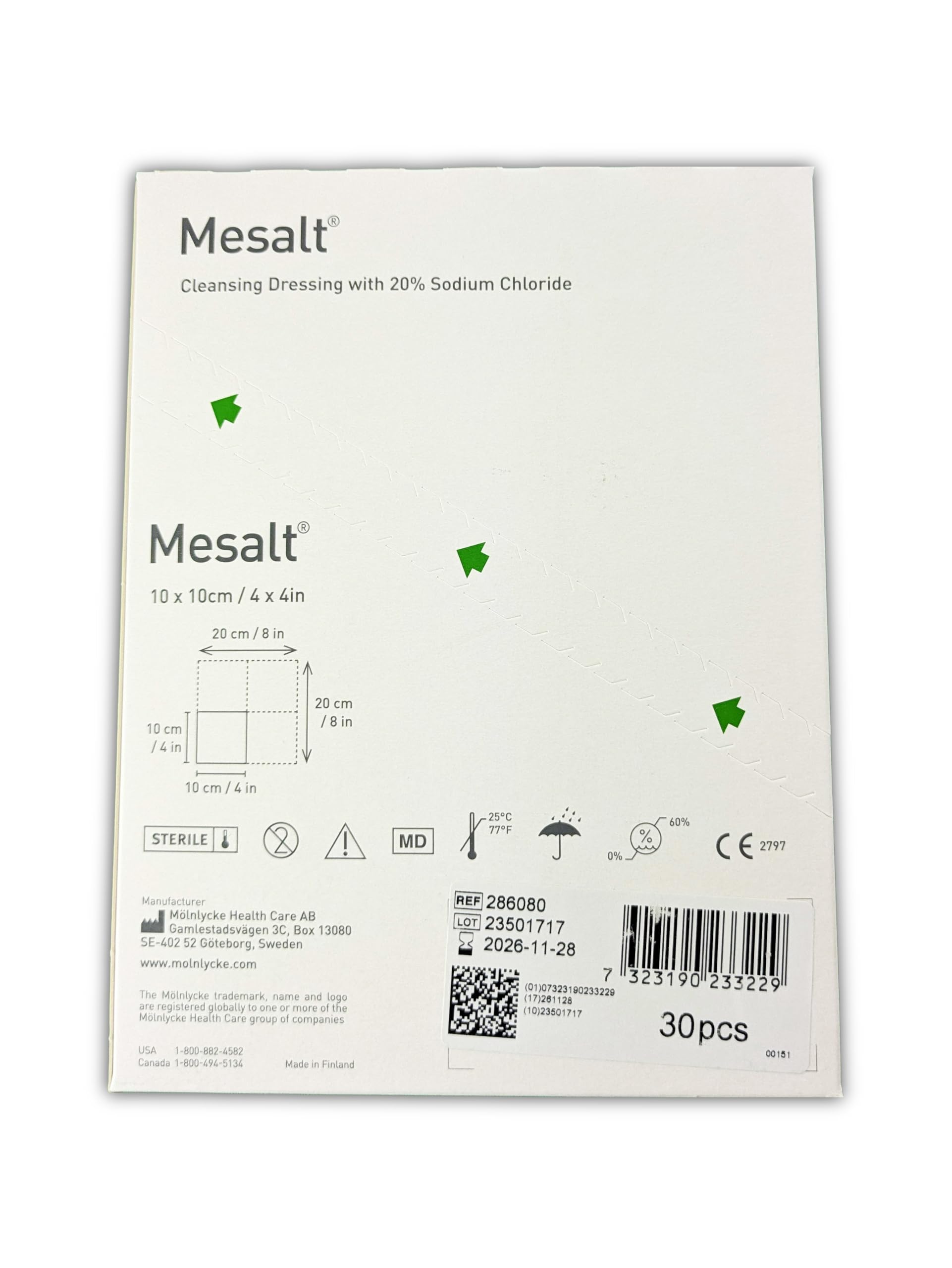 Mesalt, 10 cm x 10 cm, 30 unidades
