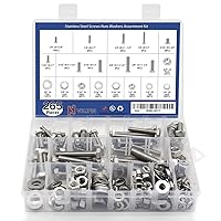 Vista 1 de 265 PCS Tuercas y Pernos 1/4"-20, 5/16"-18, 3/8"-16 Juego Surtido de Tuercas y Pernos Hexagonales de Acero al Carbono, Kit Surtido de Tornillos
