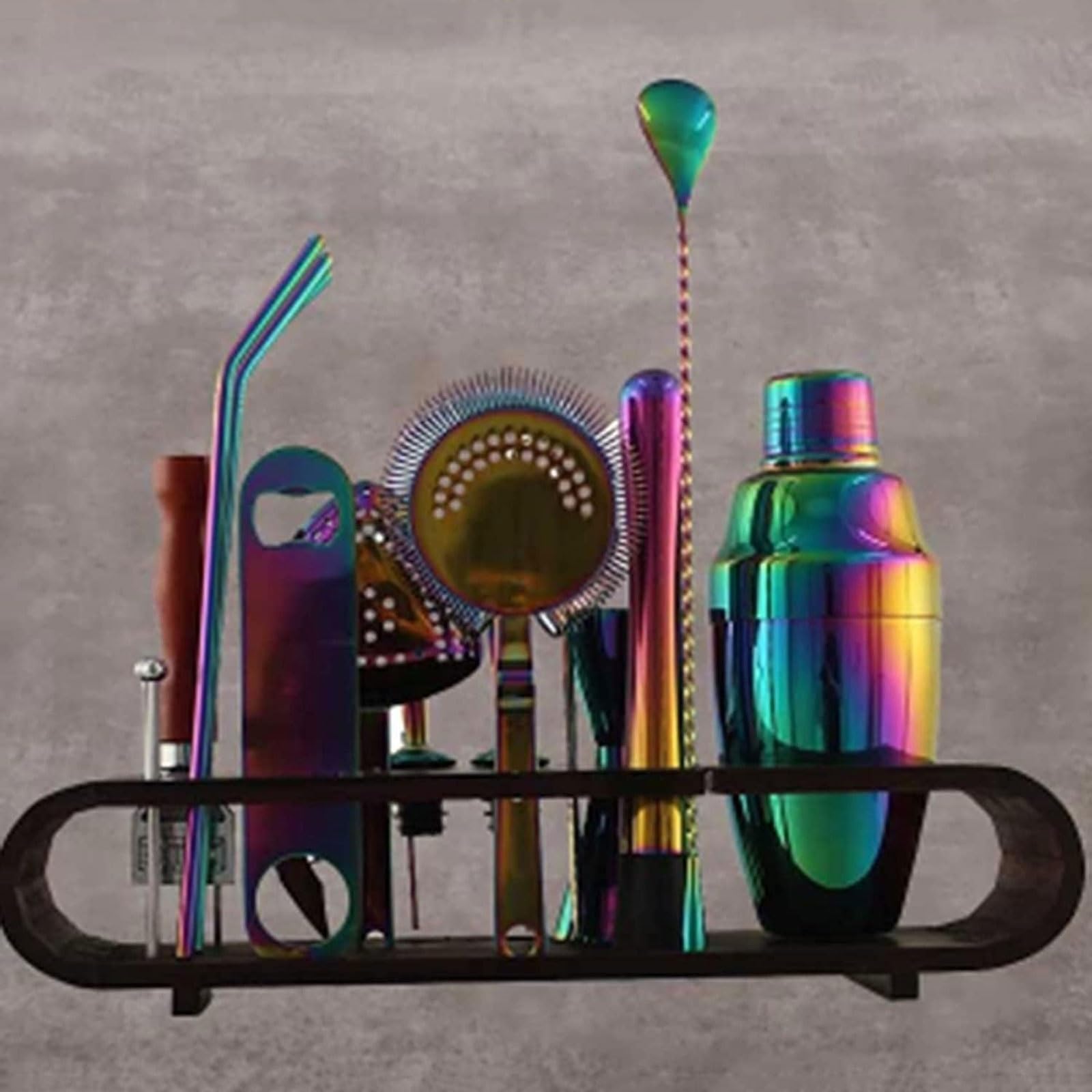 Kit de Barman de 20 Piezas, coctelera de Acero Inoxidable y Herramientas de Barra for Bares caseros y coctelería Profesional.