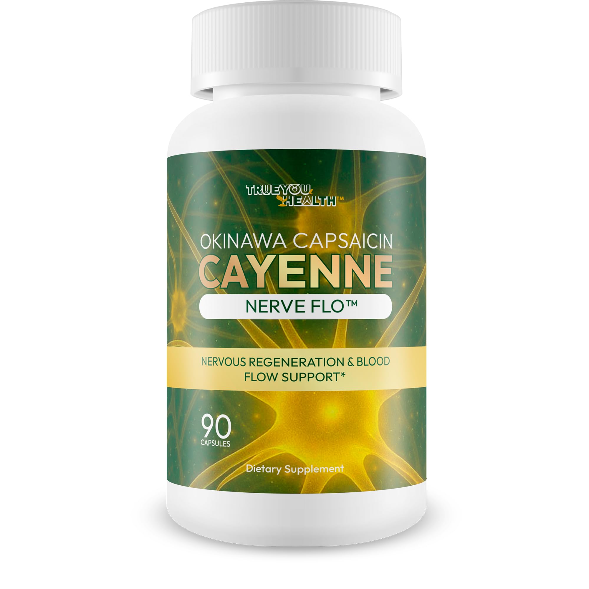 Okinawa Capsaicin Cayenne Nerve Flo - Our Best Neuropathy, Memory, & Pressure Supplement - Nervous System Support Cayenne Pepper Supplement - Okinawa Capsaicin For Neuropathy And Healthy Nerve Flow