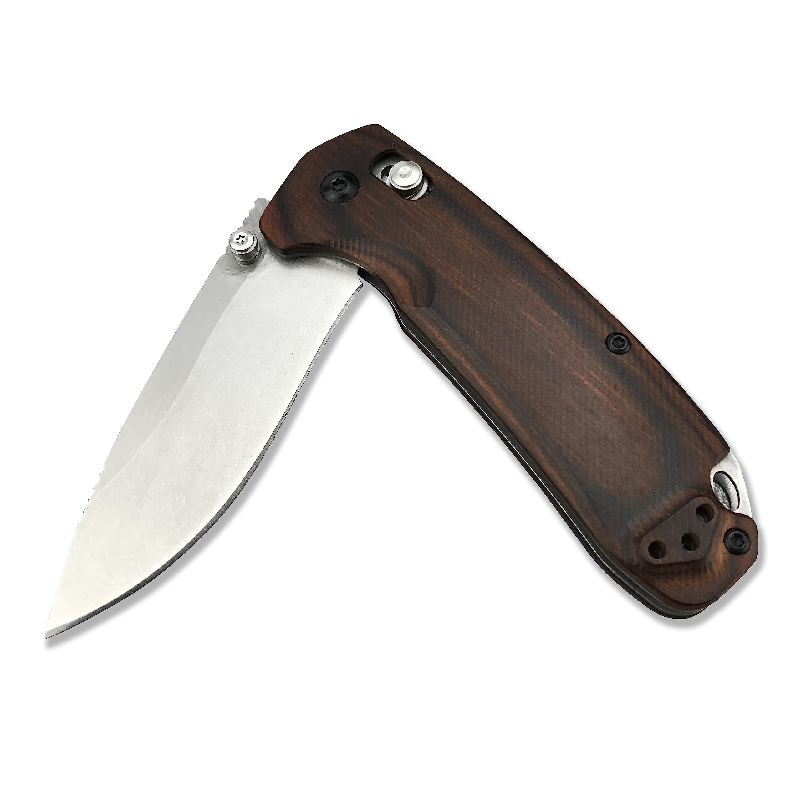 Hunt North Fork Folding Hunting Knives 2.97" S30V Blade, Stabilized Wood Handles, Axis Lock Knife with Belt Clip EDC