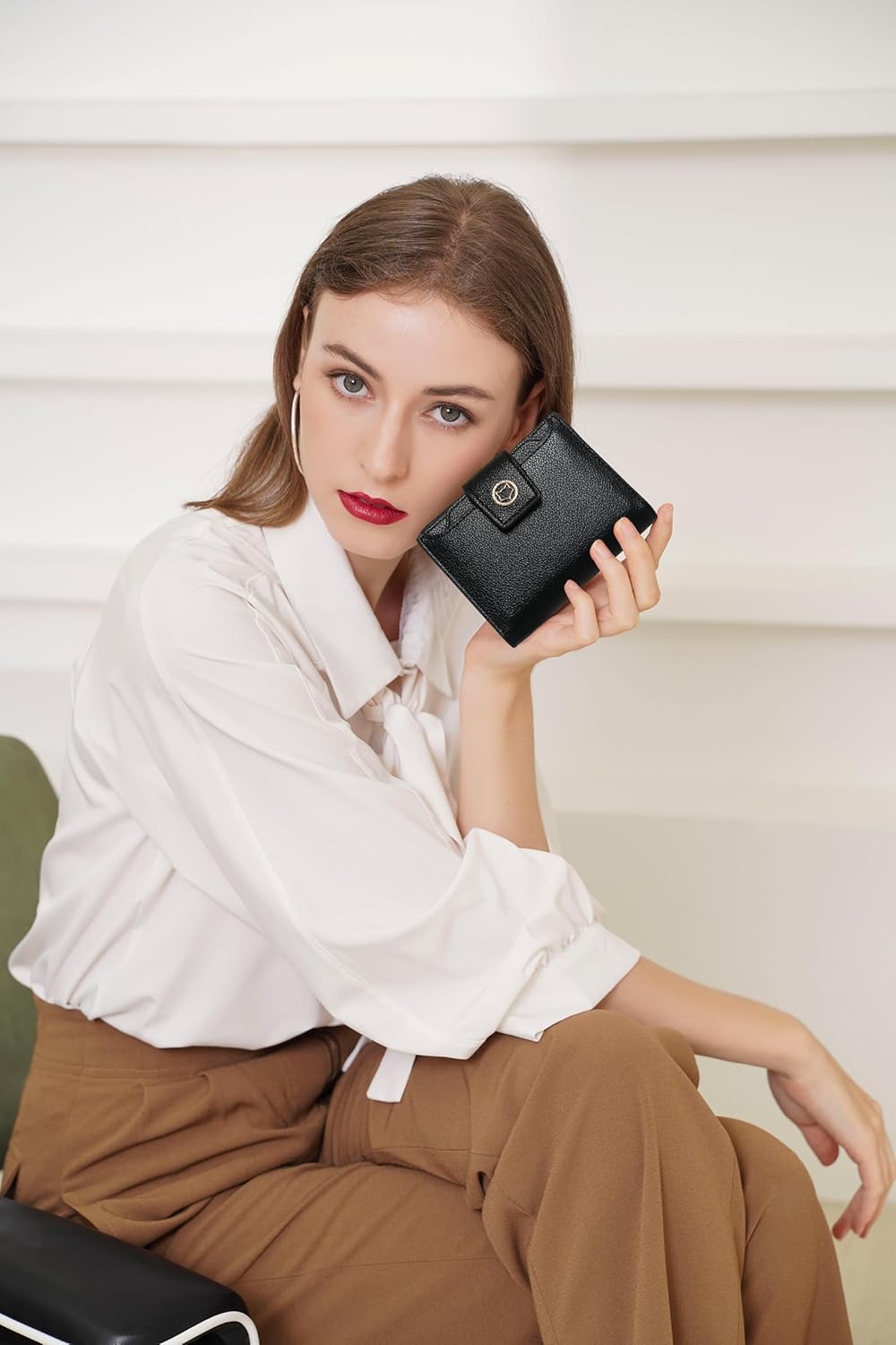 FOXLOVER Small Wallet for Women Soft Leather RFID Blocking Bifold Zipper Pocket Wallet Card Case Purse with ID Window - Image 7