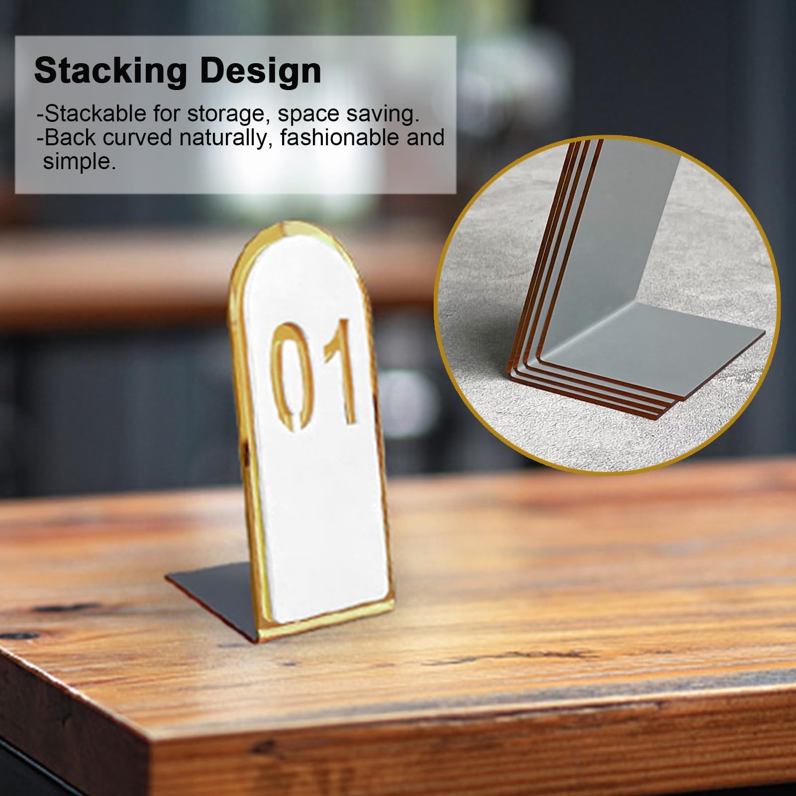 Números de la mesa Soportes Para Números De Mesa 6x13, Letreros De Mesa Doble Acrílico Con Número 20 30 50 Para Banquetes De Boda En Navidad, Portatarjetas De Mesa De Diseño Inclinado ( Color : 6x13cm