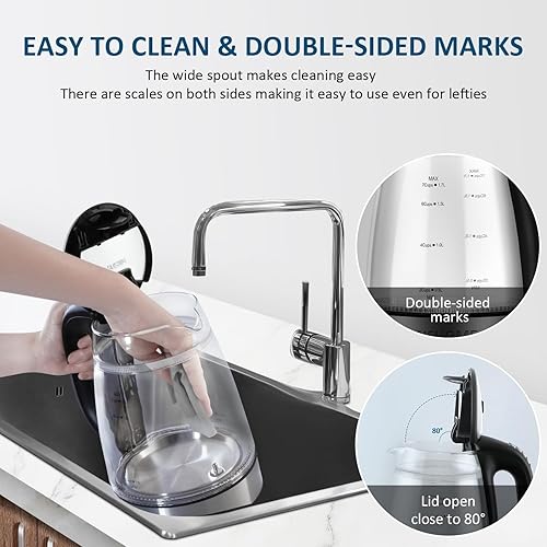 Miniatura 8 de Plaman - Hervidor eléctrico con control de temperatura, caldera de agua caliente para mantener caliente, hervidor de té de doble pared para agua