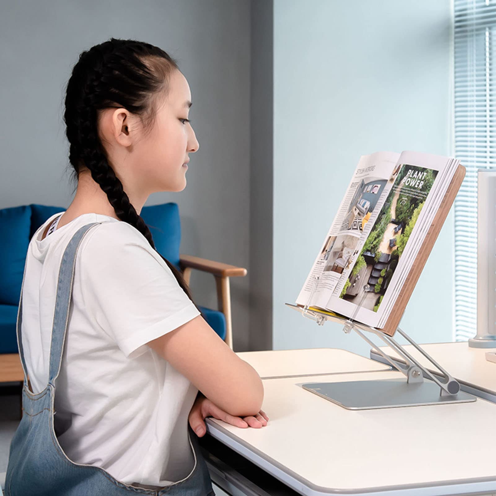 Supporto da lettura regolabile, in lega di alluminio a grana profonda, migliora la tua esperienza di lettura per libri e tablet per studenti