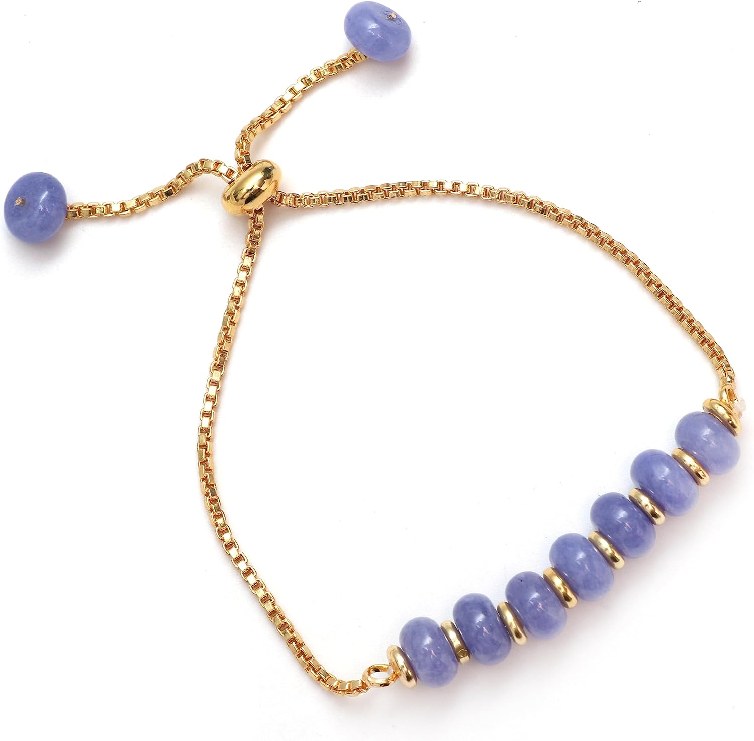 Gempires Natural Roundelle Beads Bracelet, 14k Yellow Gold Plated Handmade Jewerly, Adjustable Bracelets For Women - Image 6