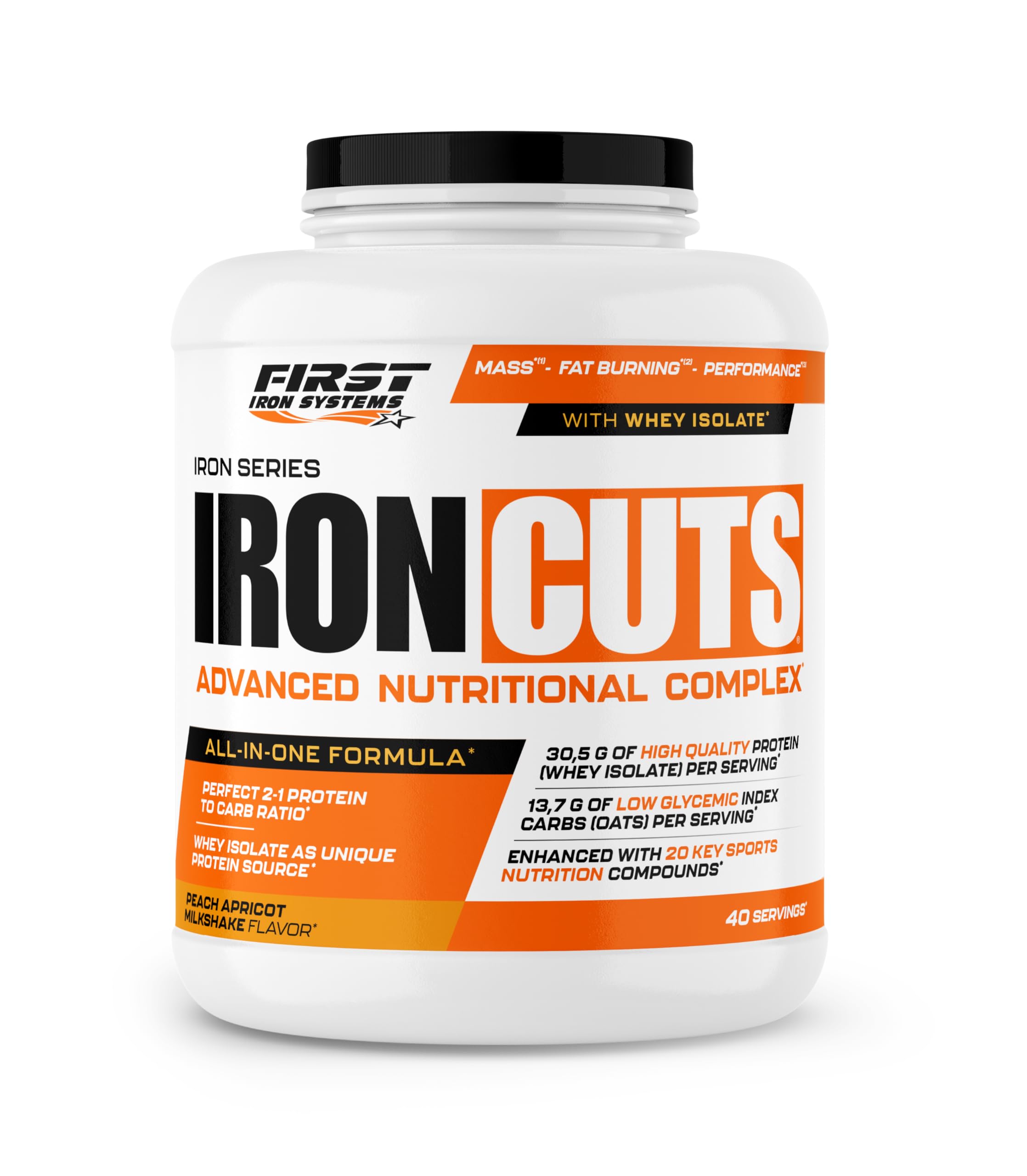 IRON CUTS 2200g (Proteines avec creatine et bruleur de graisse) (Peche abricot milk shake)