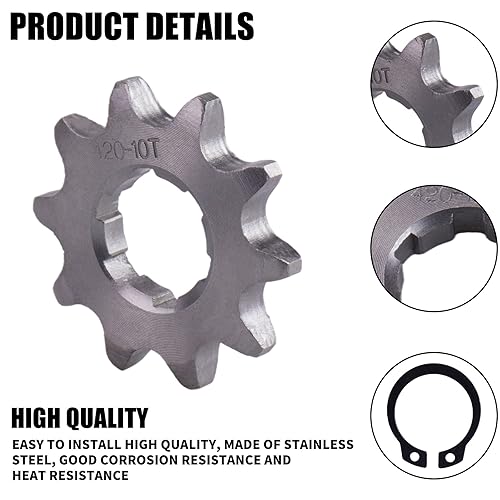 Miniatura 3 de Piñón delantero 420-10T para bicicleta Dirt Pit Bike Mini ATV 4 ruedas universal motocicleta