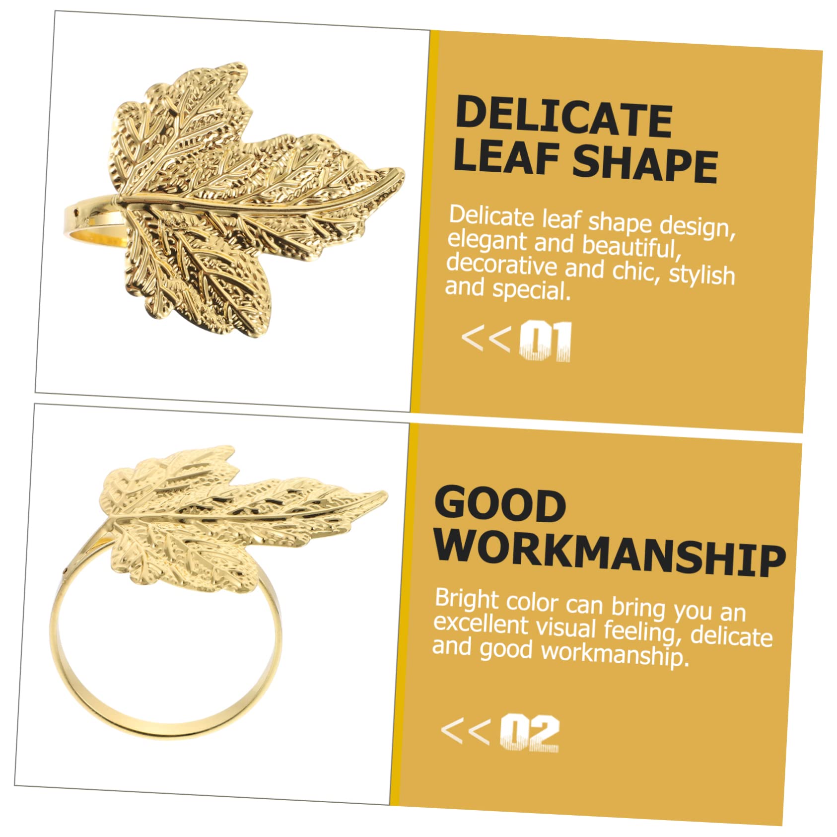ABOOFAN 18stücke Teiliges Serviettenringe Blattdesign Tischdekoration Für Hochzeiten Und Dinnerpartys Goldene Napkin Buckles Für Stilvolles