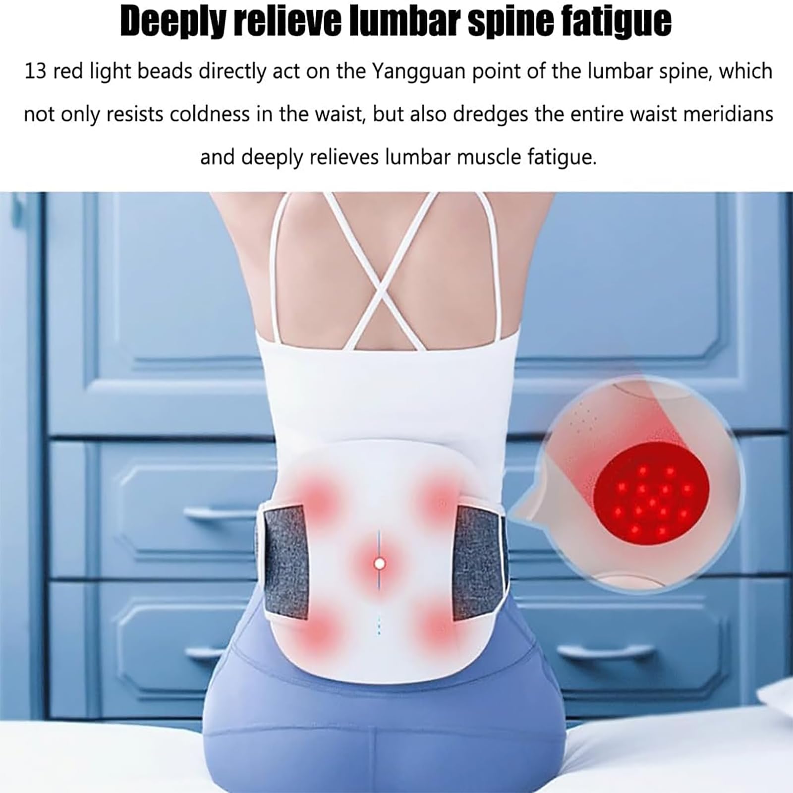 Almohadilla Térmica Para Calambres, Cinturón Térmico Lumbar Portátil Con Control Remoto Y Función De Transmisión De Voz, 20 Niveles De Intensidad Y 6 Modos De Ajuste, Para Dolor De Espalda Baja