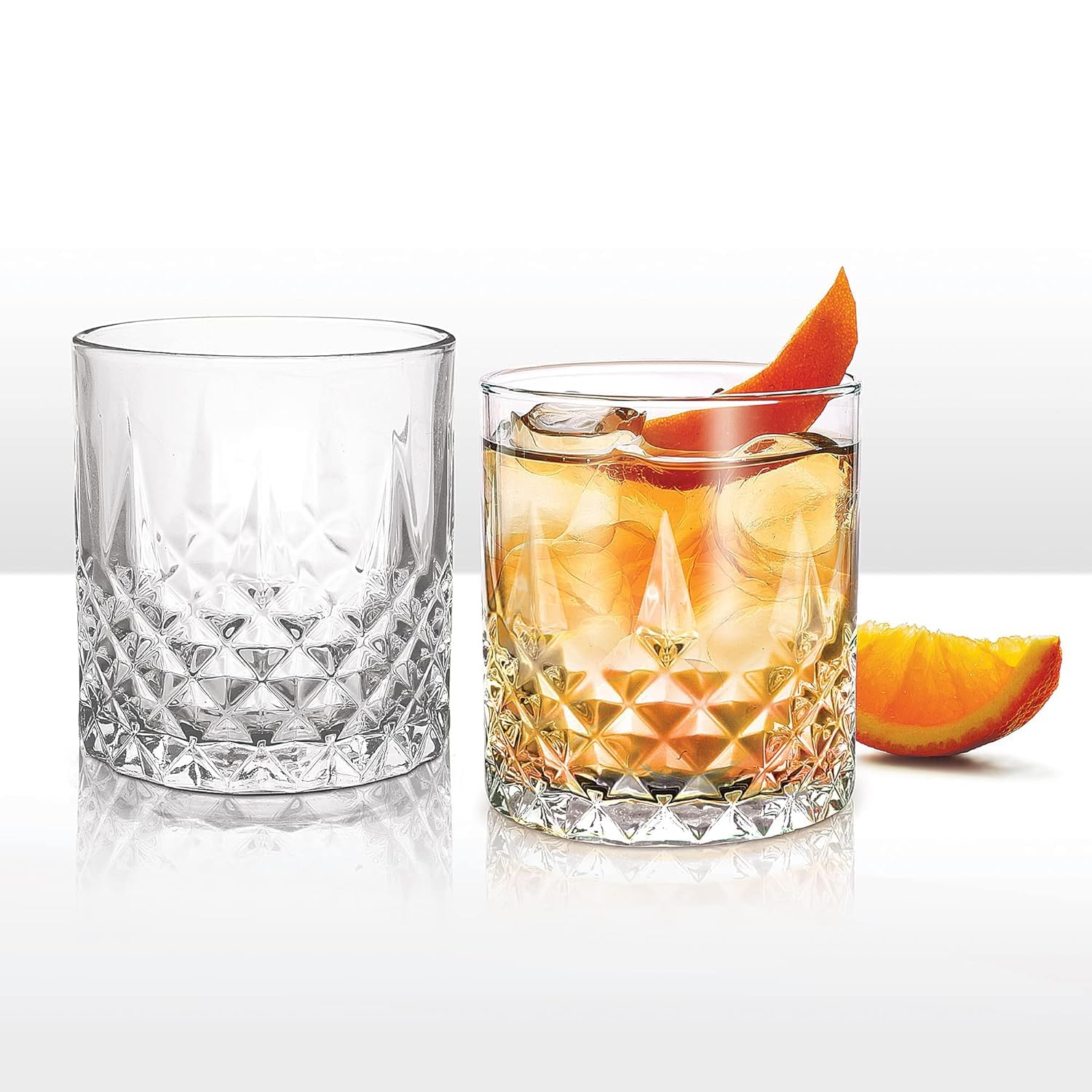 ROCKFORD Italian Premium Whiskey Glasses Set of 2, 300ML, Transparent, Old Fashioned Barware Tumbler for Scotch, Vodka, Bourbon, Liquor, Cocktail, Square Crystal Glass for Stylish Drink Presentation — Amazon image 14