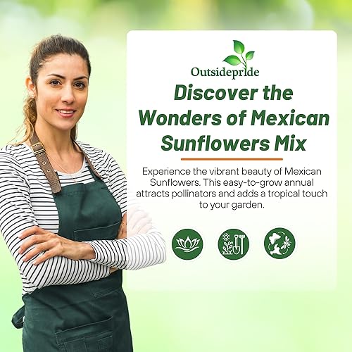 Miniatura 5 de Outsidepride Orange Tithonia Mexican Sunflower Garden Cut Flowers & Climbing, Mezcla de plantas de vid - 1000 semillas